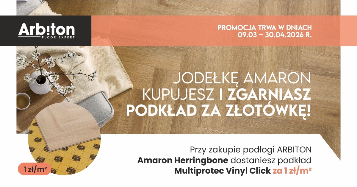 panele winylowe Arbiton promocja na jodełkę Amaron