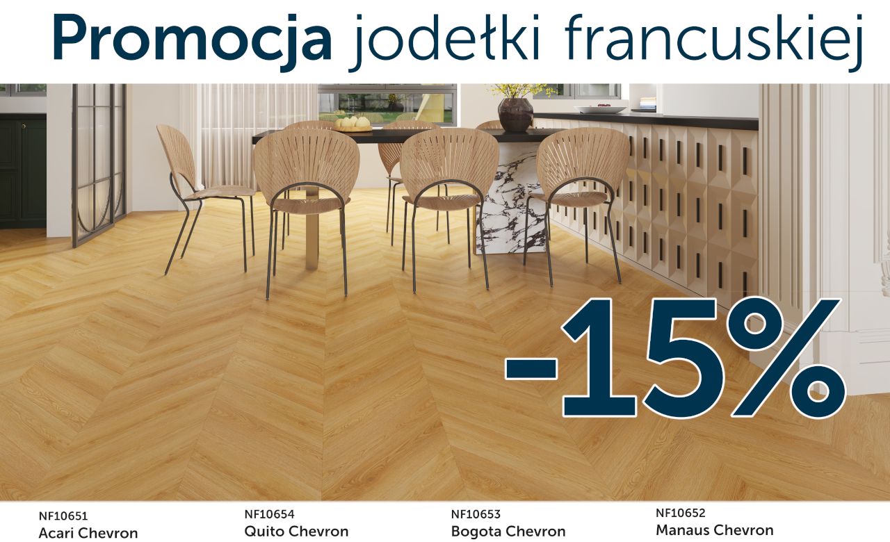 plakat panele winylowe Nomad Flo oferta promocyjna na jodełki francuskie -15 procent